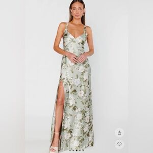 Show Me Your MuMu Sage Floral Maxi Dress